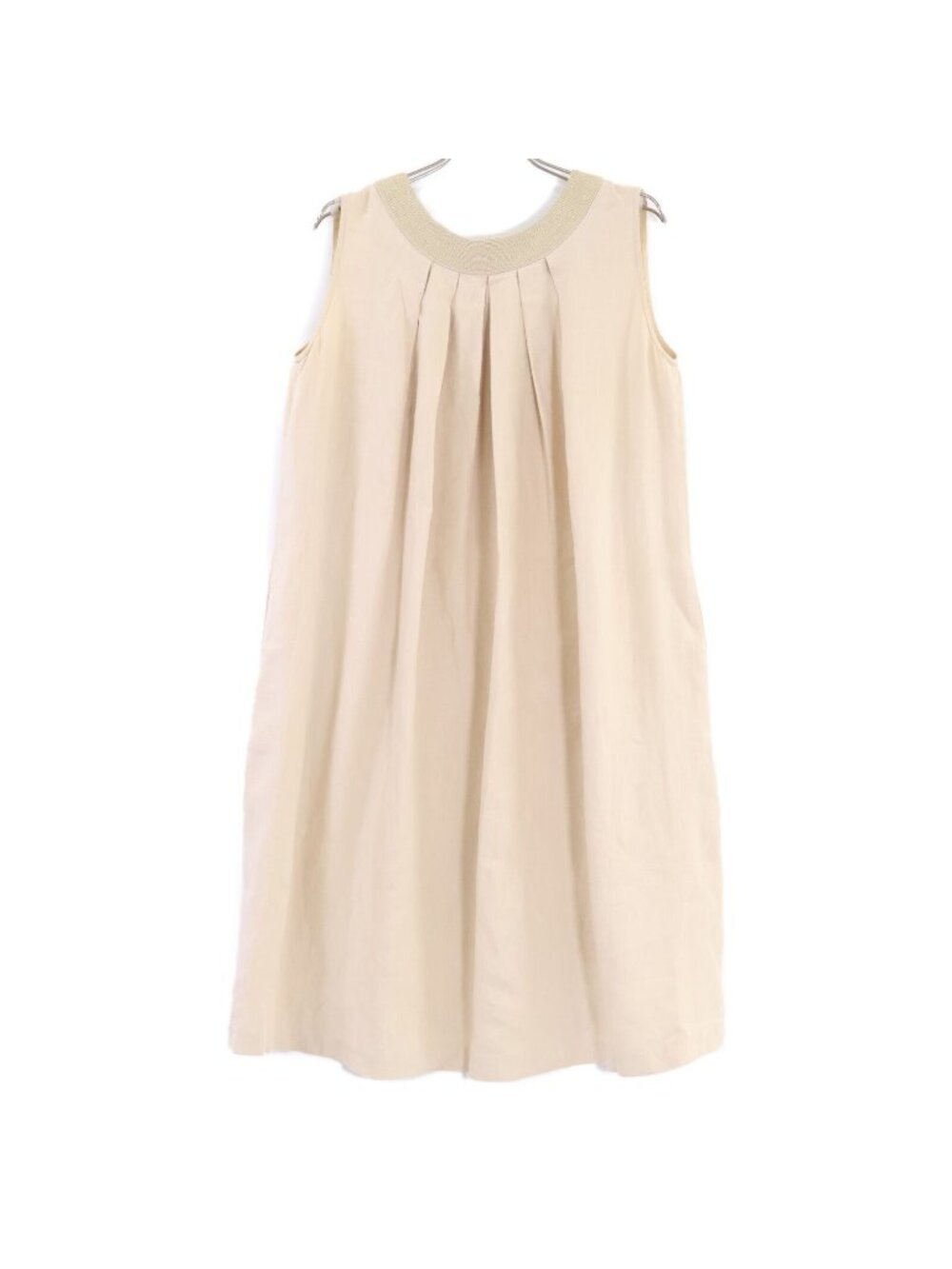 Hermes Linen Front Tuck Sleeveless Dress 36
